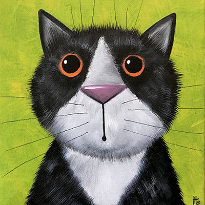 Cat painting acrylic 02