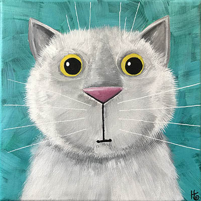 Cat painting acrylic