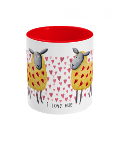 Valentines sheep two tone mug