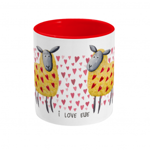 Valentines sheep two tone mug