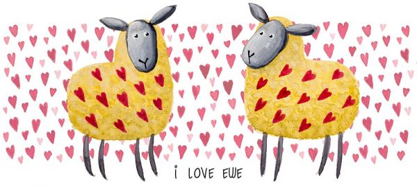 sheep valentines mug design