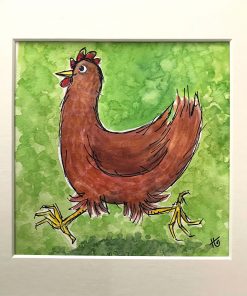 Watercolour & Acrylic painting of chicken