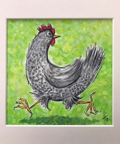 Watercolour & Acrylic painting of chicken